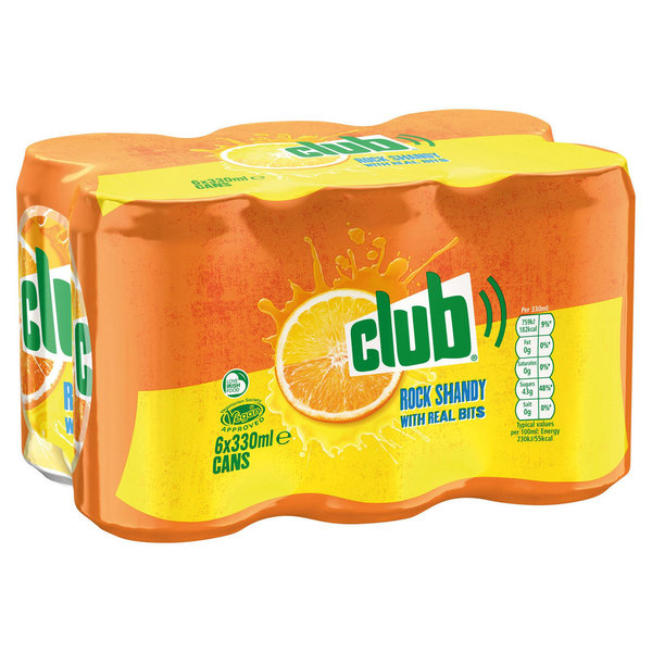 Club Rock Shandy Cans 6 PACK